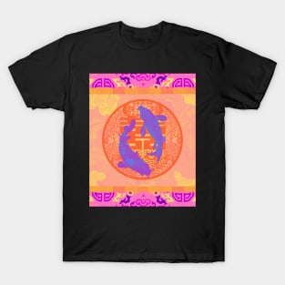 Double Happiness Koi Fish #7 with Purple Symbol - Hong Kong Pop Art T-Shirt